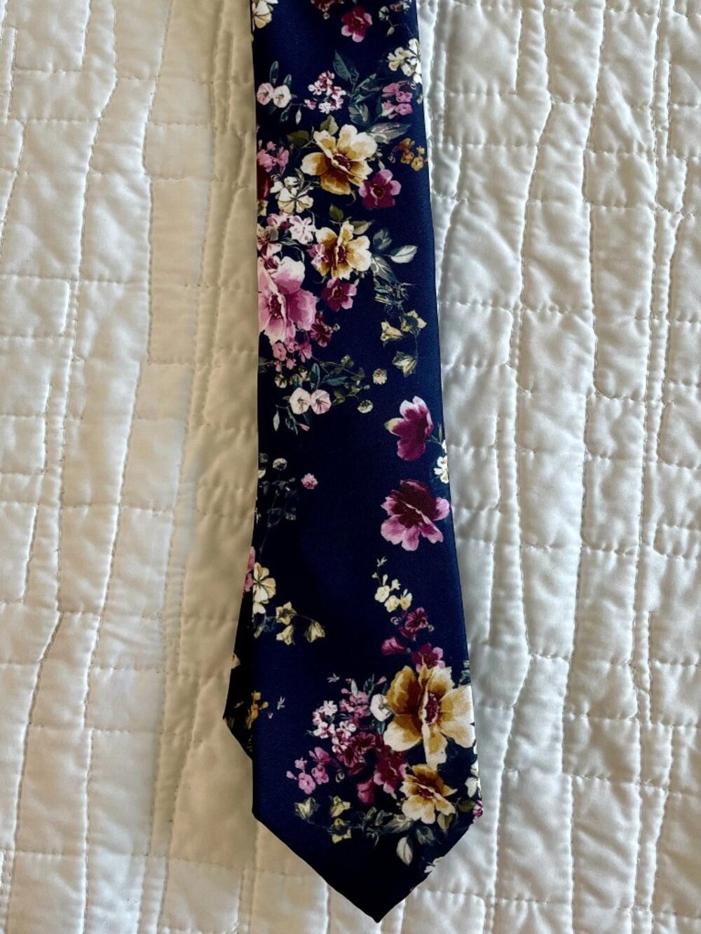 Navy Floral Tie - Express Men